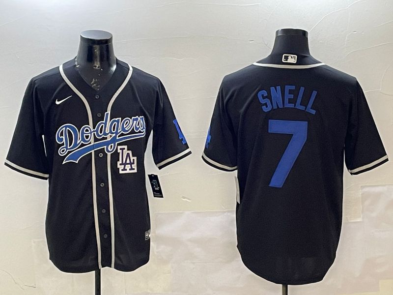 Men Los Angeles Dodgers #7 Snell Black Fashion Game 2025 Nike MLB Jersey style 10->los angeles dodgers->MLB Jersey